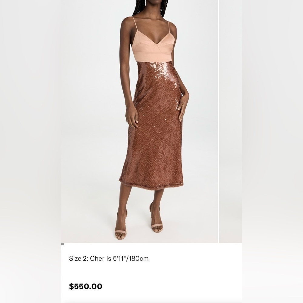 NWT A.L.C Gisele Elegant Sequin Dress in Nude and Bronze size 2